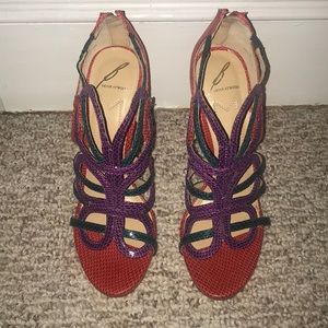 Brian Atwood B-Tira multicolored heels